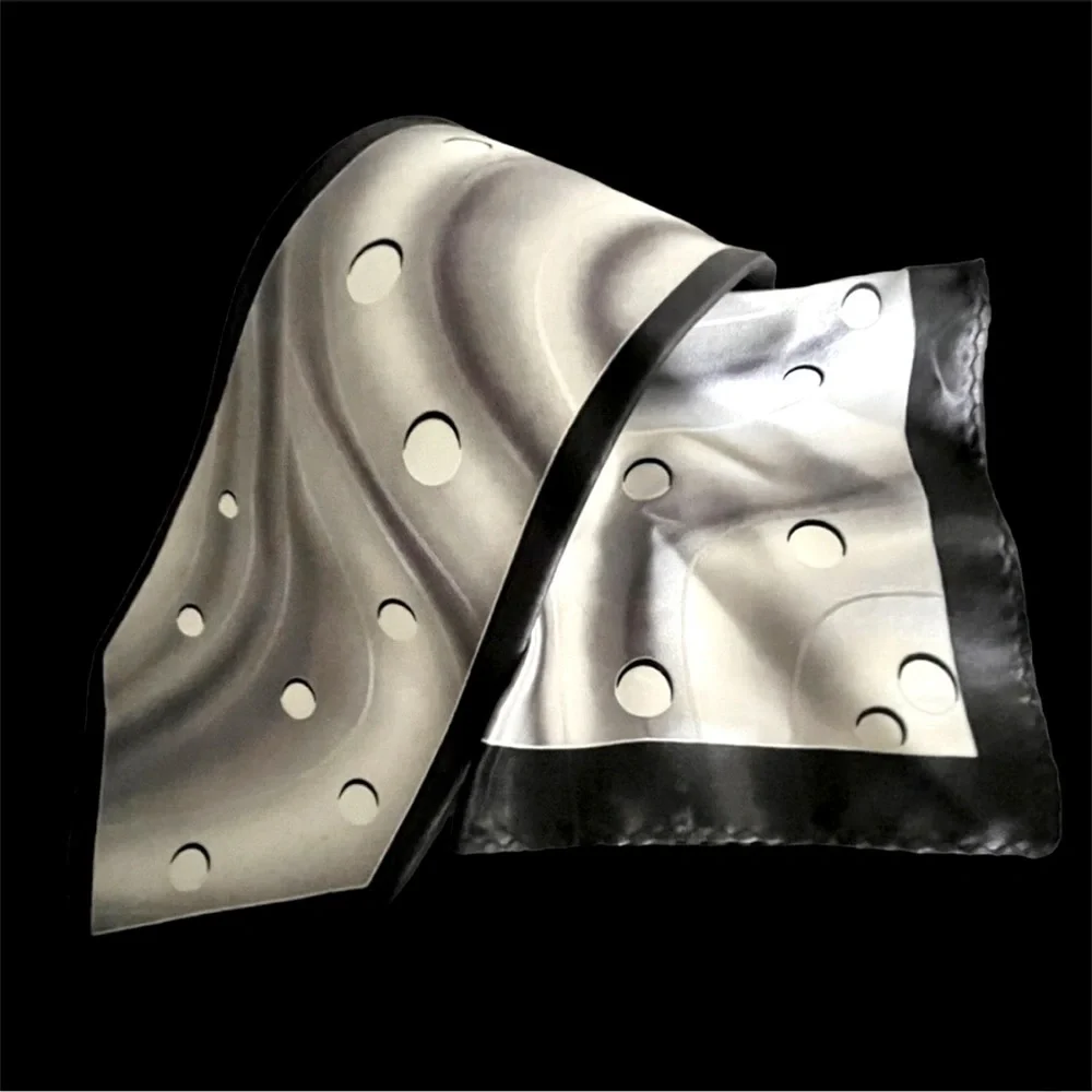Liquid Silk Couture Pattern Carlo Palazzi Black Gray White Tie & Pocket Square